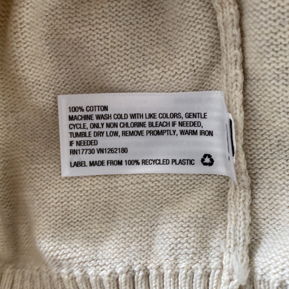 Men’s Cotton Knit Cardigan Lapel Collar Button Down Goodfellow & Co Cream Size M - Picture 5 of 5